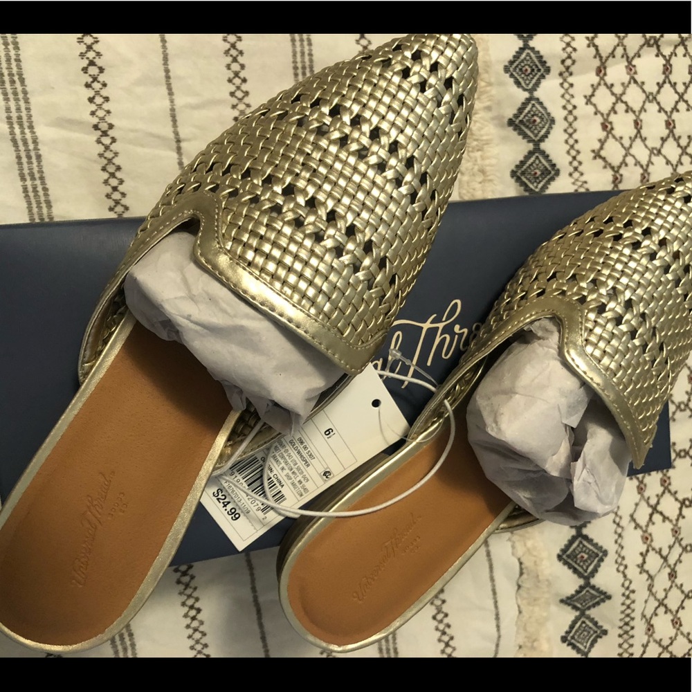 NWT gold mules size 6.5 from Universal Thread